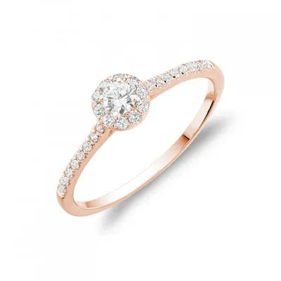 Les Bijoux 10K Rose Gold 0.21CTW Diamond Engagement Ring
