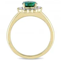 Julianna B 10K Yellow Gold Created Emerald Ring