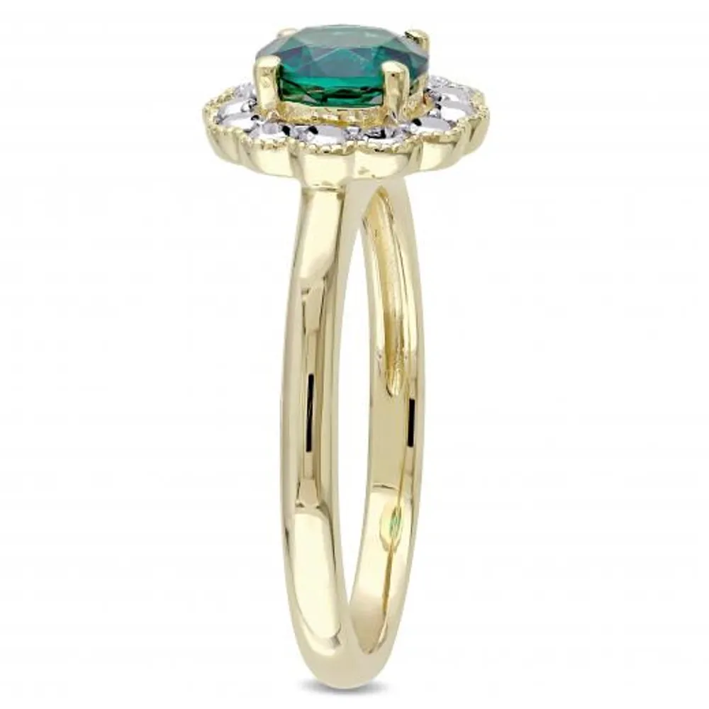 Julianna B 10K Yellow Gold Created Emerald Ring