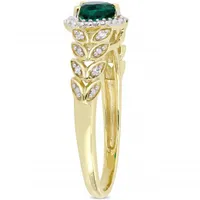 Julianna B 10K Yellow Gold Created Emerald & 0.06CTW Diamond Ring