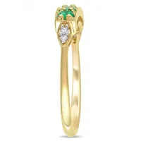 Julianna B 10K Yellow Gold Created Emerald & 0.04CTW Diamond Ring