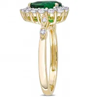 Julianna B 10K Yellow Gold Created Emerald, White Topaz & Diamond Ring