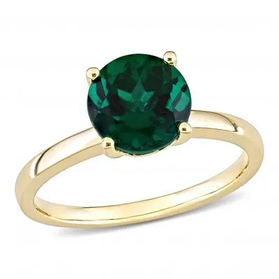 Julianna B 10K Yellow Gold Created Emerald Ring