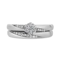 10K White Gold 0.25CTW Diamond Bridal Set