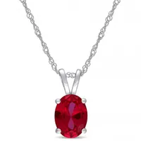 Julianna B 10k White Gold Created Ruby Pendant