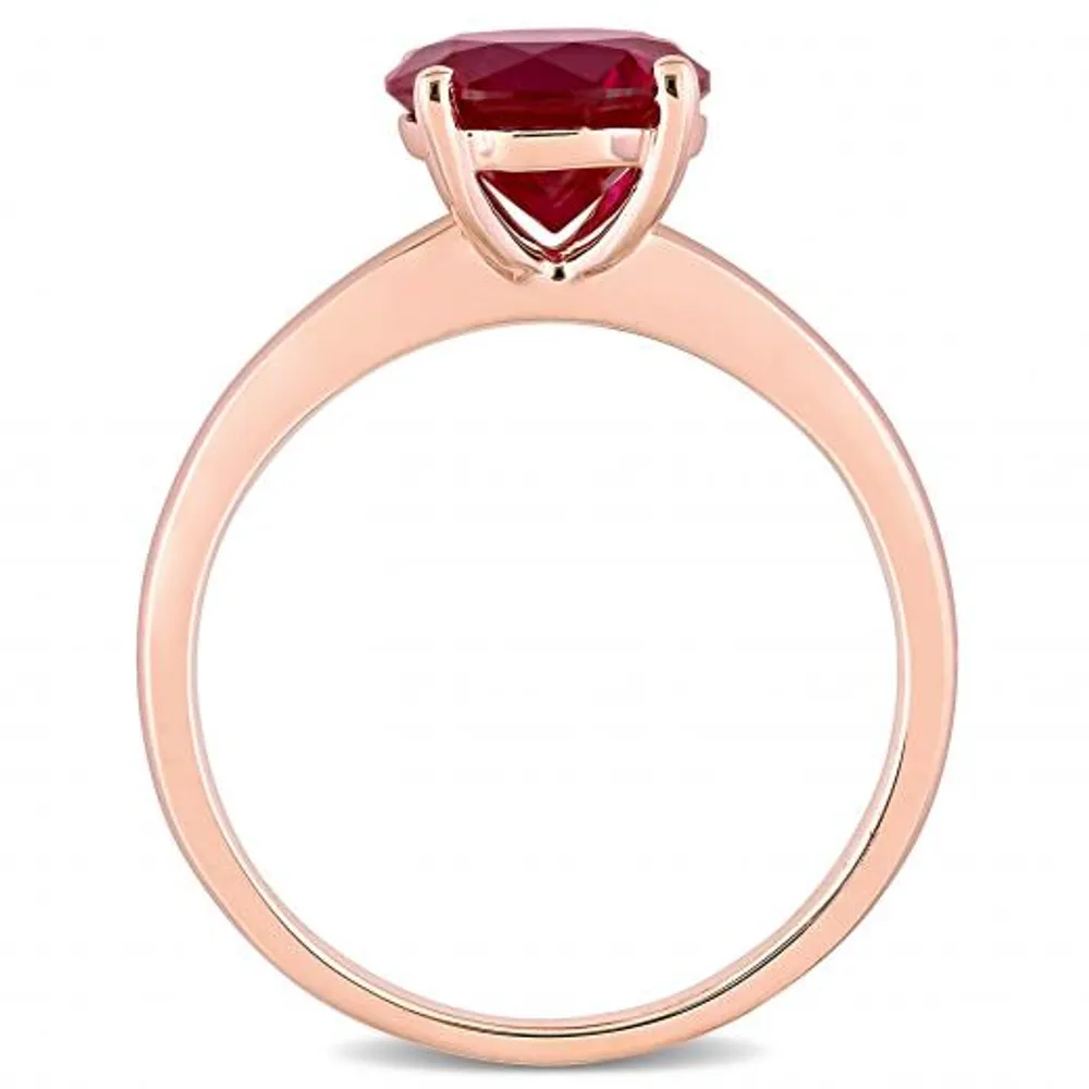 Julianna B 10k Rose Gold Created Ruby Ring