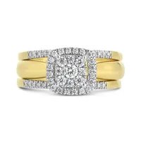 10K Yellow & White Gold 0.50CTW Three Piece Bridal Set