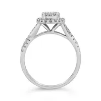 10K White Gold 0.50CTW Oval Diamond Ring