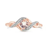 10K Rose Gold Morganite & 0.03CTW Diamond Ring