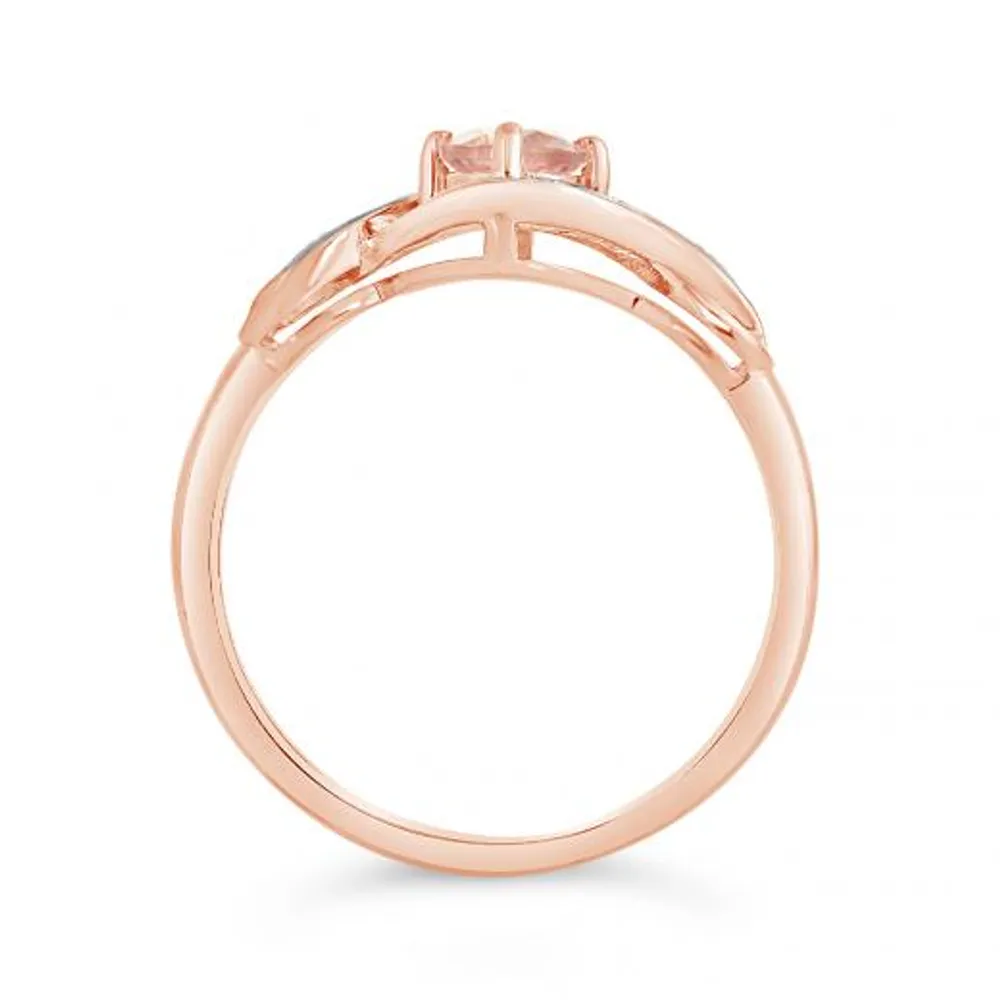 10K Rose Gold Morganite & 0.03CTW Diamond Ring