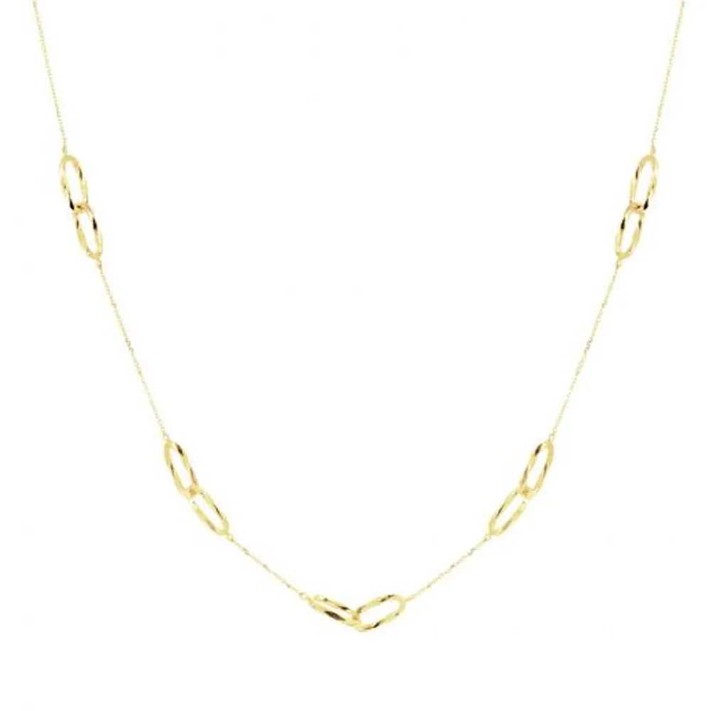 10K Yellow Gold Diamond Cut Paperclip Chain Necklace