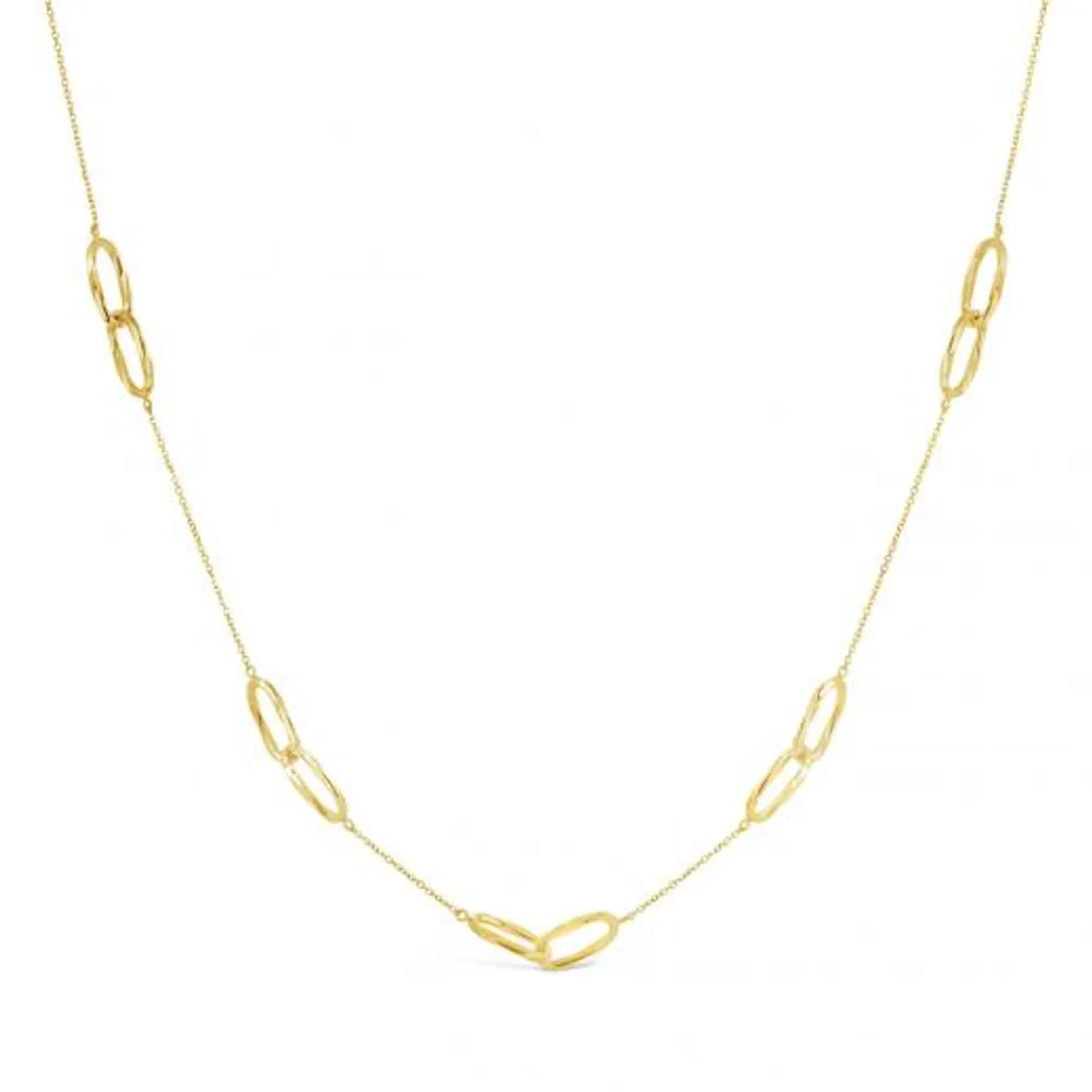 10K Yellow Gold Diamond Cut Paperclip Chain Necklace