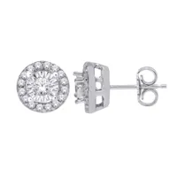 Sterling Silver 0.10CTW Round Diamond Stud Earrings