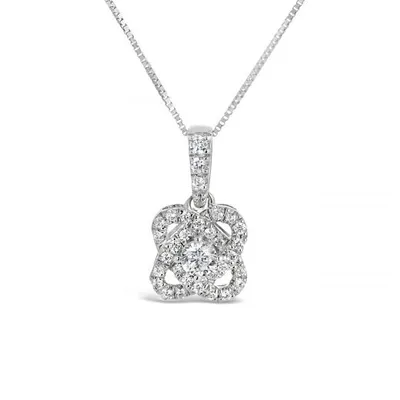 10K White Gold 0.25CTW Diamond Knot Pendant