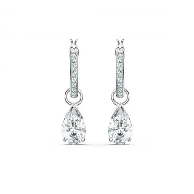 Swarovski Attract Mini Hoop Pear Earrings