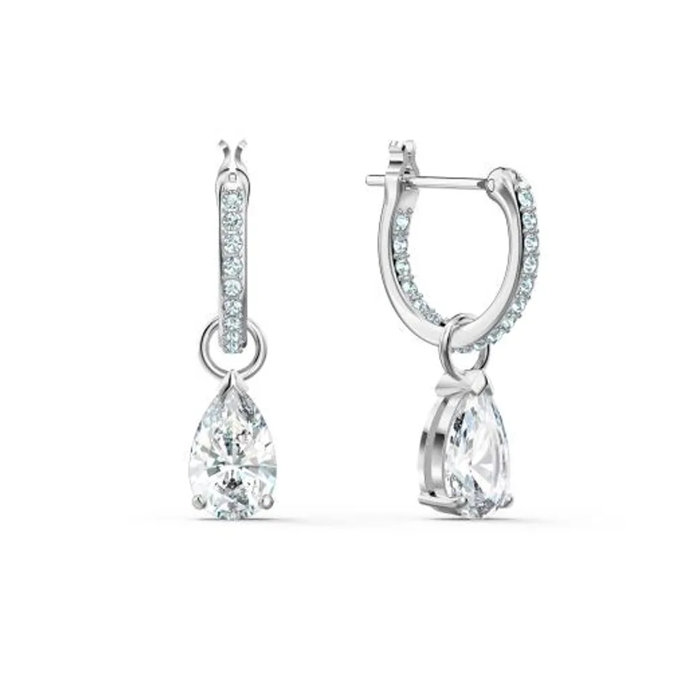 Swarovski Attract Mini Hoop Pear Earrings