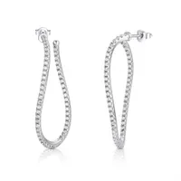 Sterling Silver Cubic Zirconia Twist Earrings