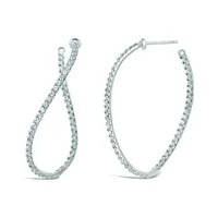 Sterling Silver Cubic Zirconia Twist Earrings