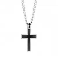 Stainless Steel 22" Black Brushed Cross