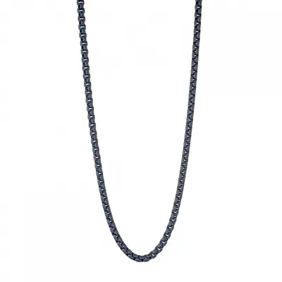 Stainless Steel Grey & Blue 3.5mm 22" Round Necklace