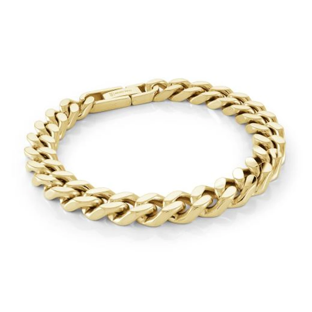 Stainless Steel Yellow 9.4mm 8.5" Curb Bracelet