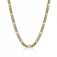 Stainless Steel Yellow 9.5mm 24" Figaro Chain