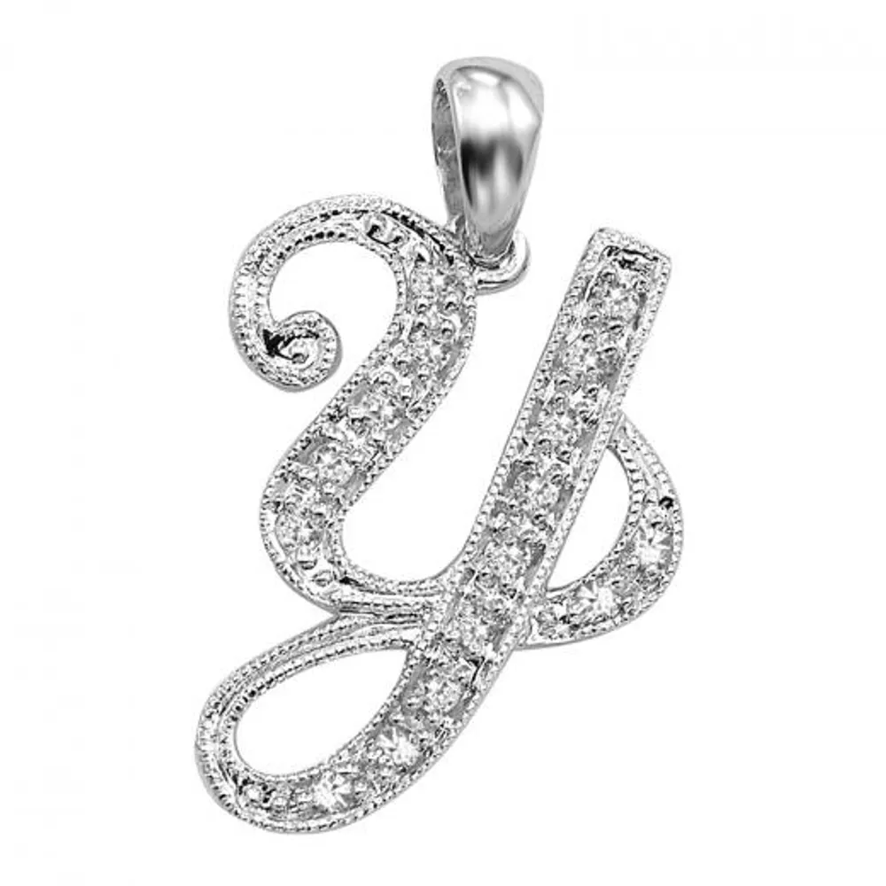 Les Bijoux 10K Gold 0.05CTW Diamond Initial " Y" Pendant