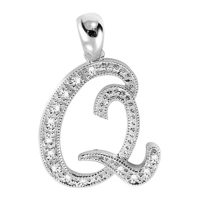 Les Bijoux 10K Gold 0.05CTW Diamond Initial " Q" Pendant