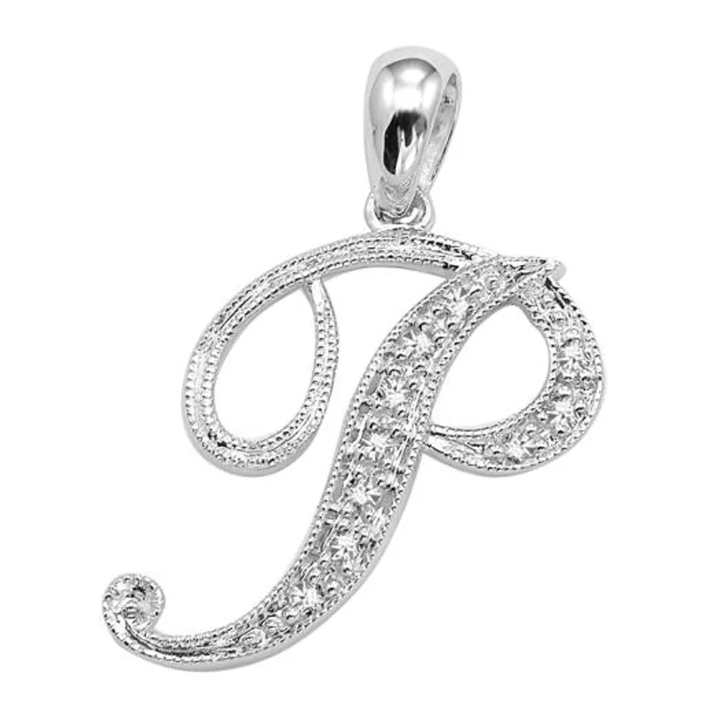 Les Bijoux 10K Gold 0.05CTW Diamond Initial " P" Pendant