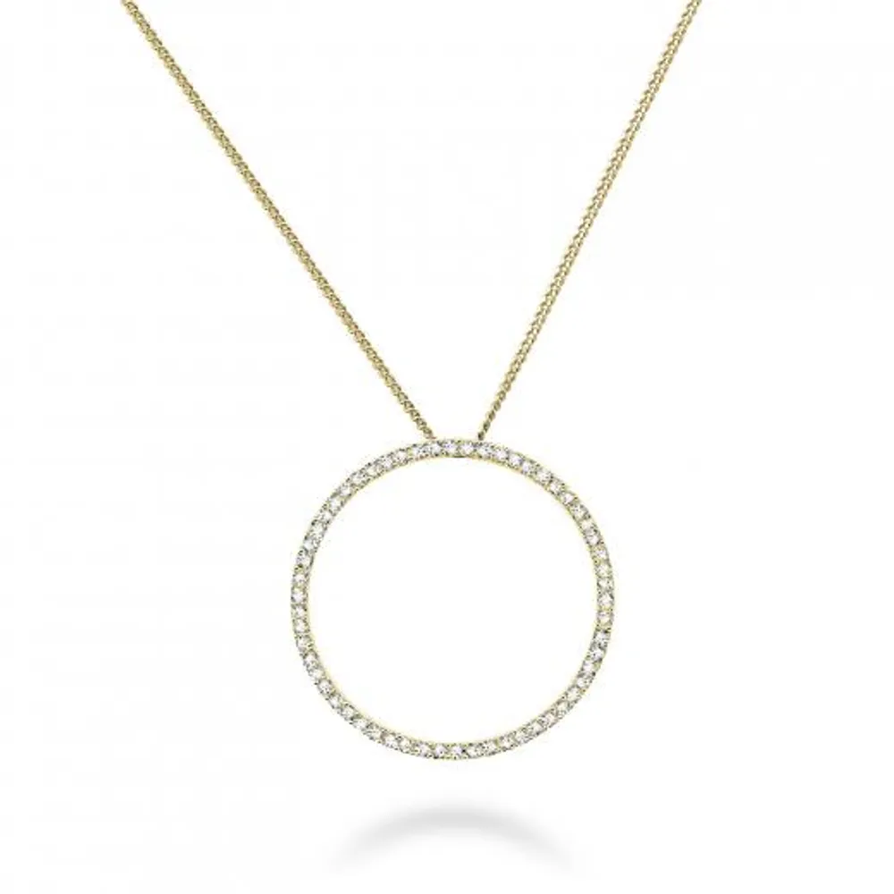 Les Bijoux 10K Yellow Gold 0.15CTW Diamond Circle Necklace