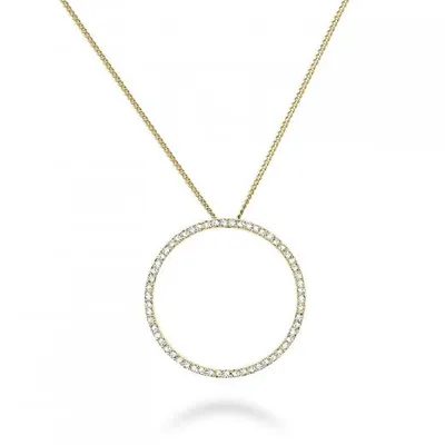 Les Bijoux 10K Yellow Gold 0.15CTW Diamond Circle Necklace