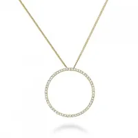 Les Bijoux 10K Yellow Gold 0.15CTW Diamond Circle Necklace