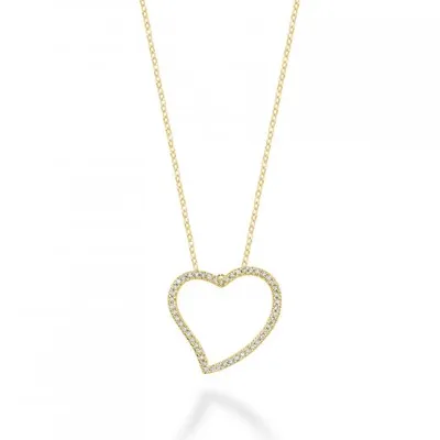 Les Bijoux 10K Yellow Gold 0.14CTW Diamond Heart Necklace