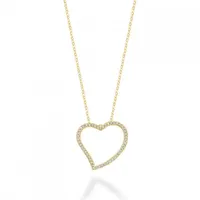 Les Bijoux 10K Yellow Gold 0.14CTW Diamond Heart Necklace