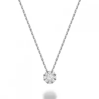 10K White Gold 0.08CTW Diamond Cluster Pendant