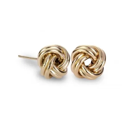 10K Yellow Gold Knot Studs