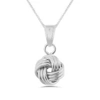 10K White Gold 18" Love Knot Necklace