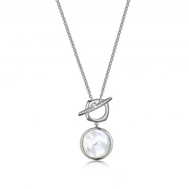 Movado  Sphere Lock Collection sterling silver necklace with a twisting  lock pendant