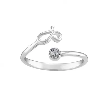 Sterling Silver Diamond Leo Zodiac Ring - Size 6