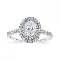 Diamond Revelations 14K White Gold 0.95CTW Oval Ring