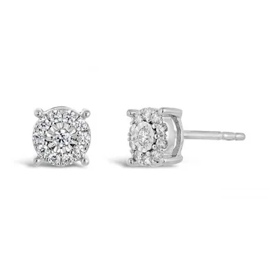 10K White Gold 0.25CTW Diamond Studs