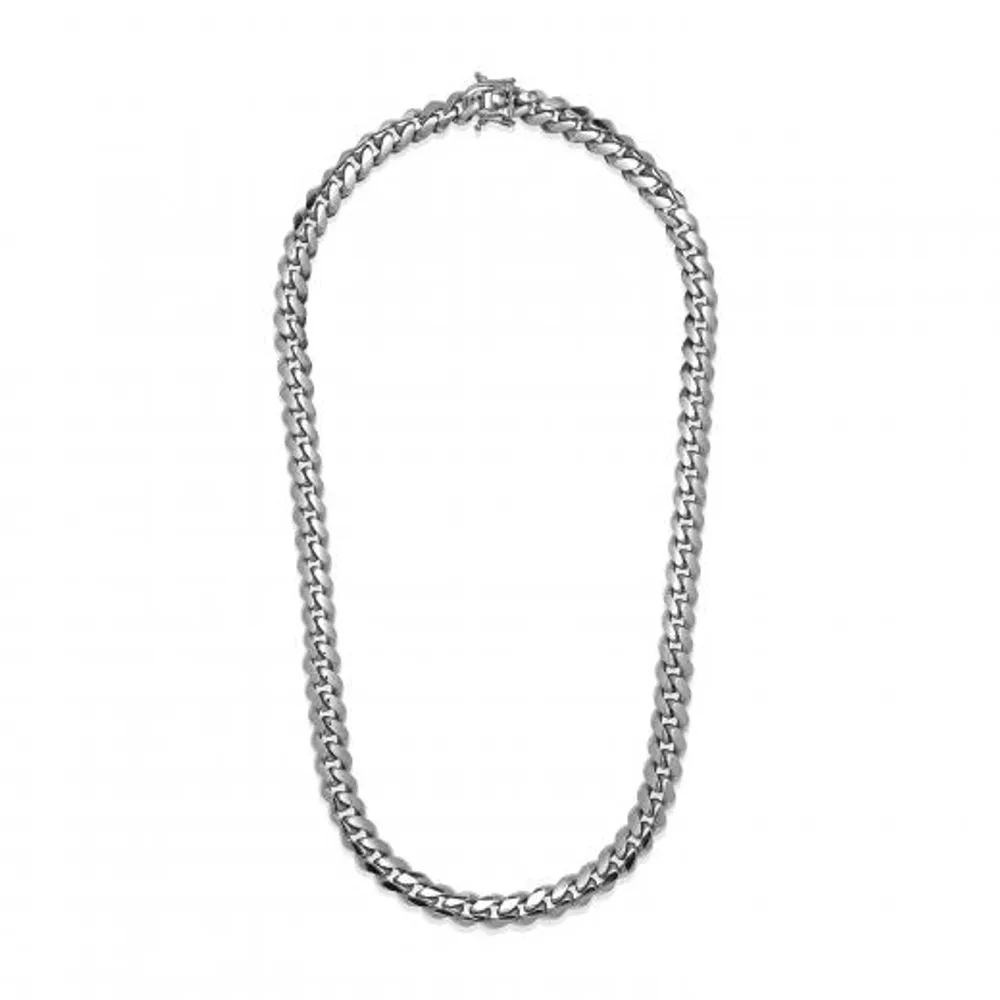 Sterling Silver 24" 9.3mm Miami Cuban Chain