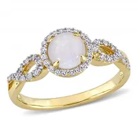 Julianna B 10K Yellow Gold Opal & Diamond Ring