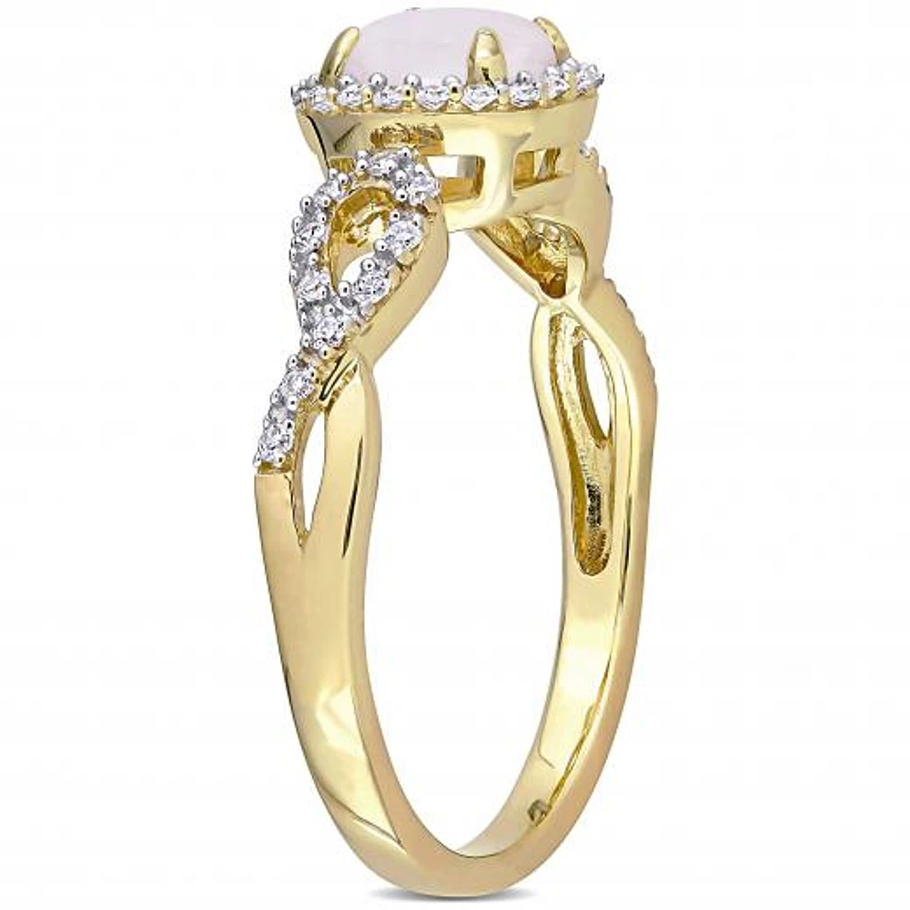 Julianna B 10K Yellow Gold Opal & Diamond Ring
