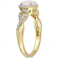 Julianna B 10K Yellow Gold Opal & Diamond Ring