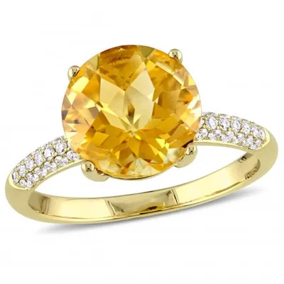 Julianna B 14K Yellow Gold Citrine & Diamond Ring