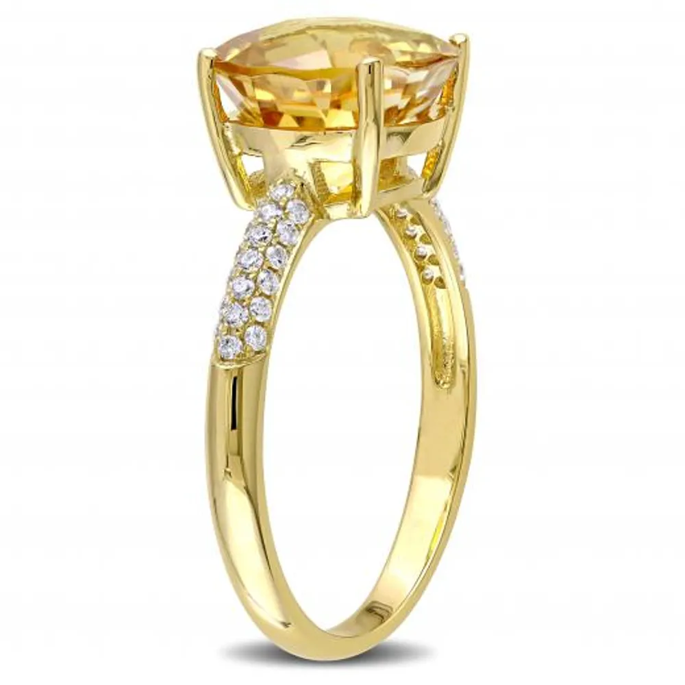 Julianna B 14K Yellow Gold Citrine & Diamond Ring