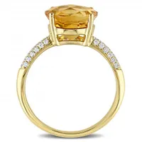 Julianna B 14K Yellow Gold Citrine & Diamond Ring