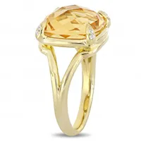 Julianna B Sterling Silver Yellow Plated Citrine & White Topaz Ring