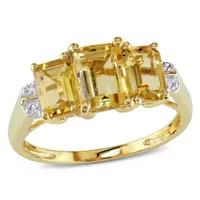 Julianna B 10K Yellow Gold Citrine & Diamond Ring